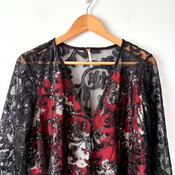 Free People Falling Flowers Sequins Frock Dress Size XS - Picture 7 of 10